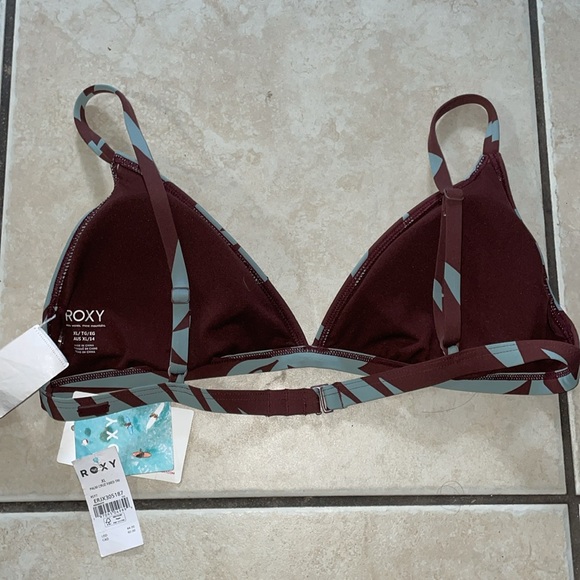 NWT ROXY -Palm Cruz Triangle Bikini- BITTER CHOCOLATE PALMERIA (adjustable) - Picture 7 of 14